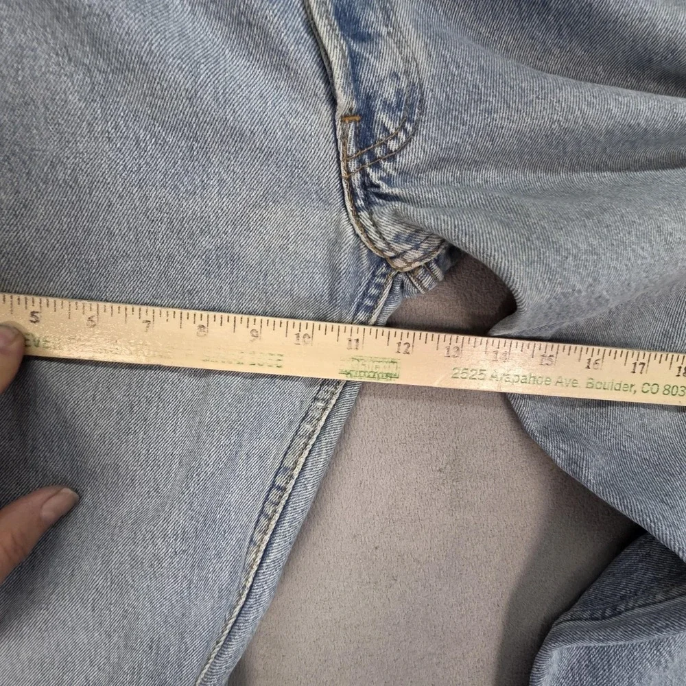Vintage Levis 501 Jeans Mens Light Wash Straight Altered Hem USA 90s Fits 32x29